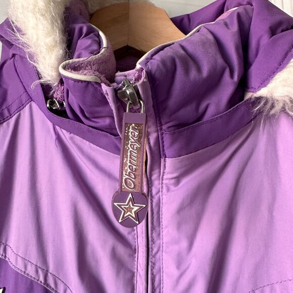 Obermeyer Stargazer Kids Ski Suit Size 5 Purple Belted Insulated Winter Snowsuit - Picture 8 of 16